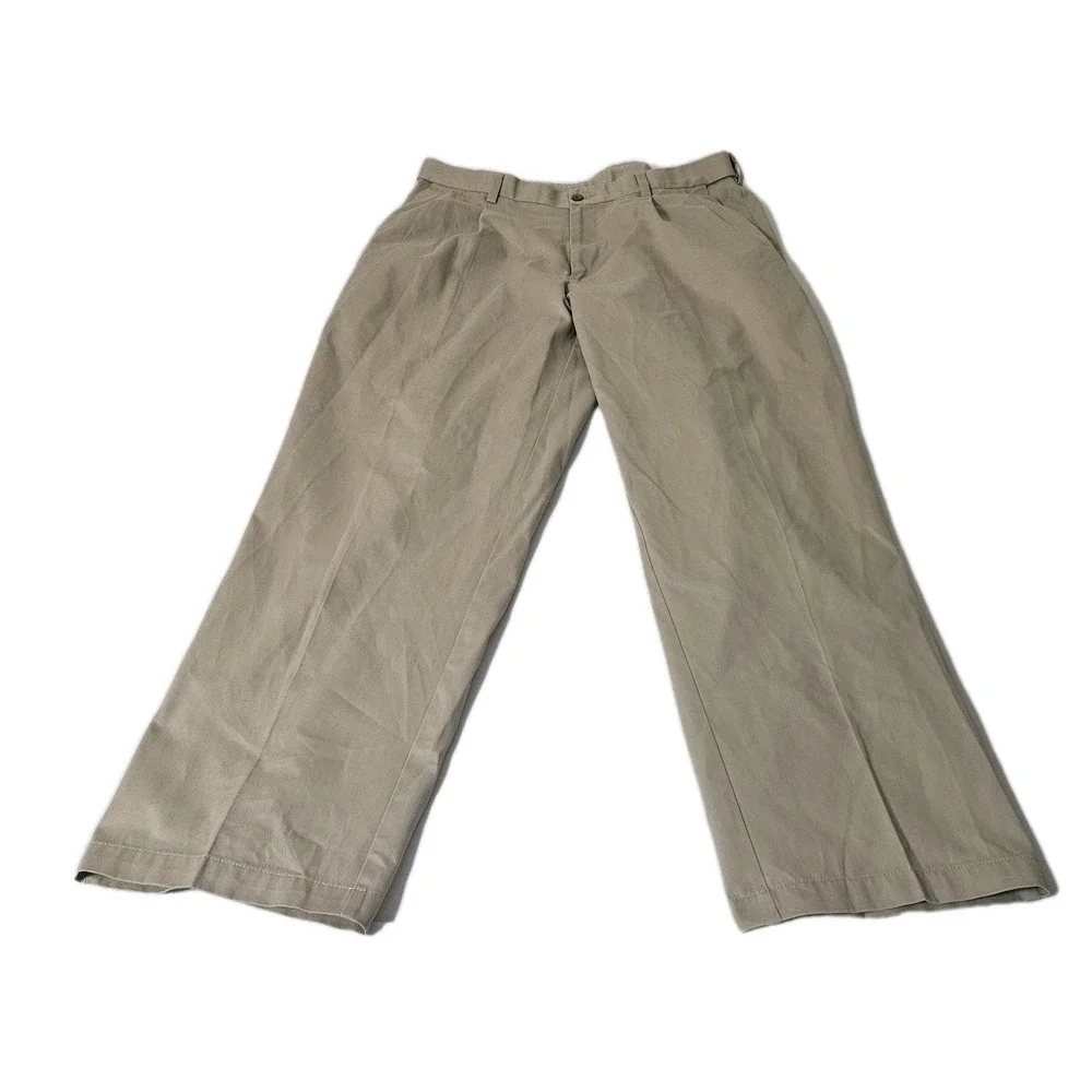 David Taylor‎ Collection Men's 36 x 31 Beige Chino Pants Pleated Stretch Waist